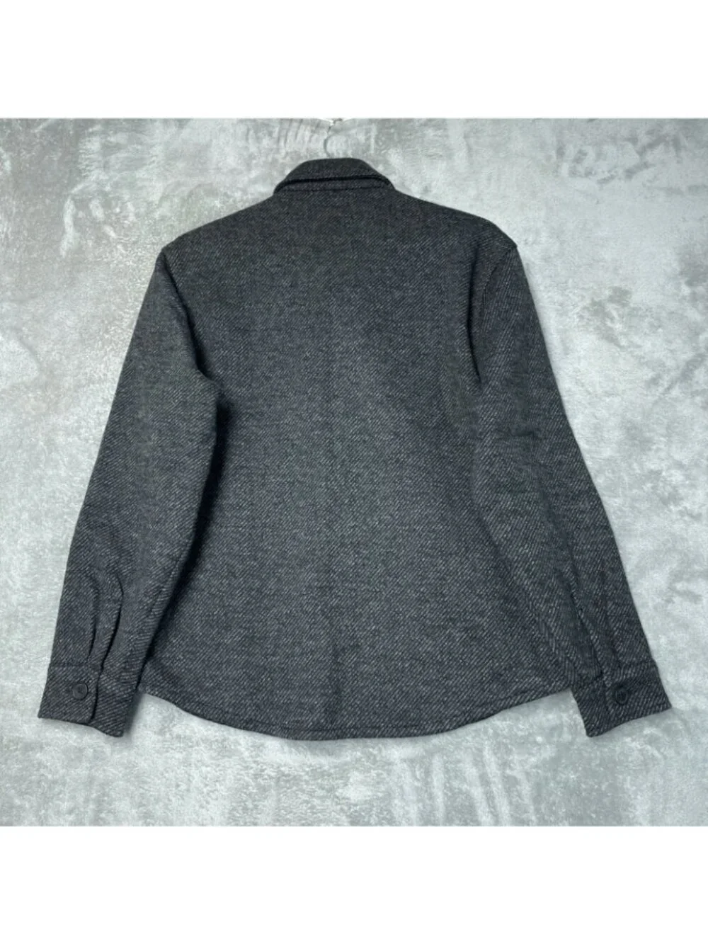 Banana Republic Men's S Black Herringbone Button-Up Shirt Jacket 100% Poly